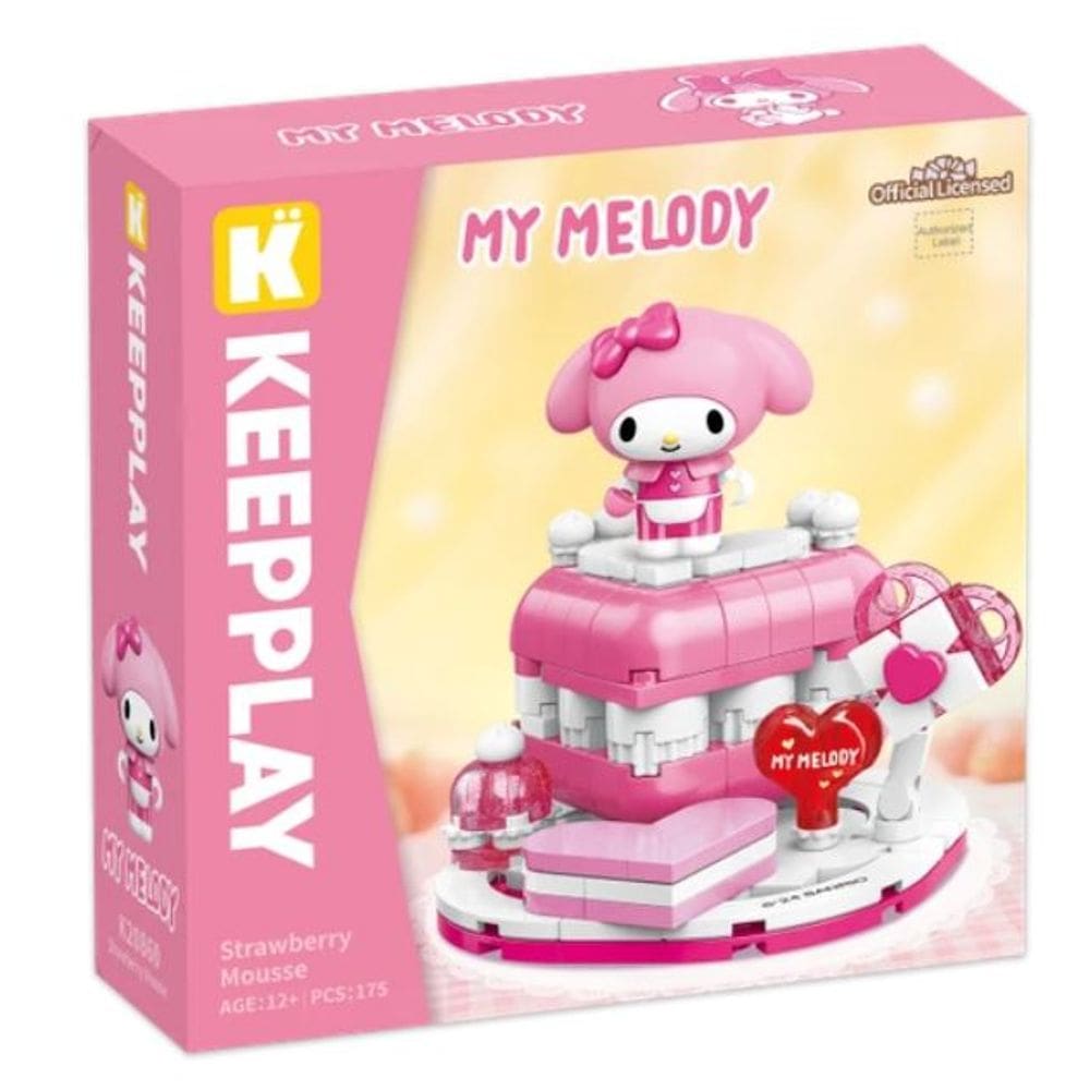 Bloco de Montar Keepplay Mousse de Morango My Melody Hello Kitty e Amigos