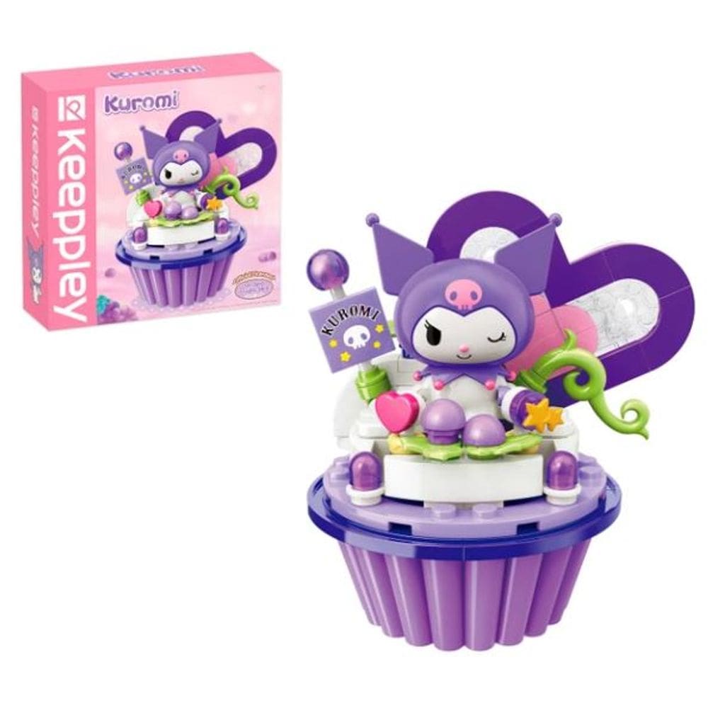 Bloco de Montar Keepplay Cupcake de Uva da Kuromi Hello Kitty e Amigos