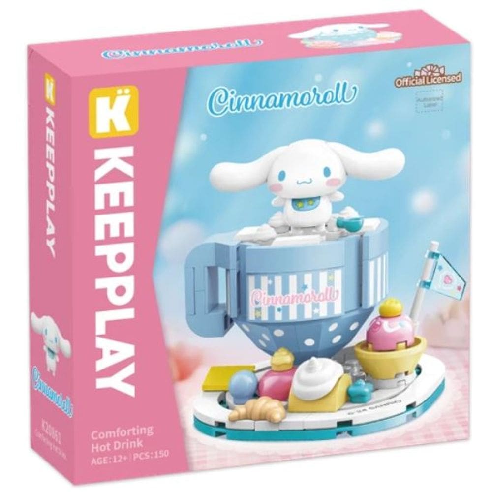 Bloco de Montar Keepplay Bebida Quente Confortante Cinnamoroll Hello Kitty e Amigos