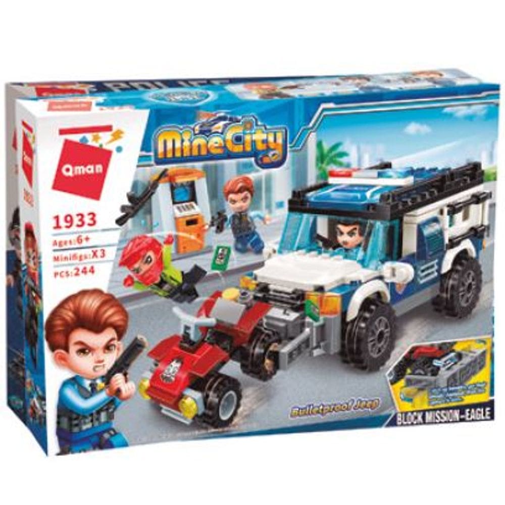 Bloco de Montar Keepplay Jeep Blindado Mine City