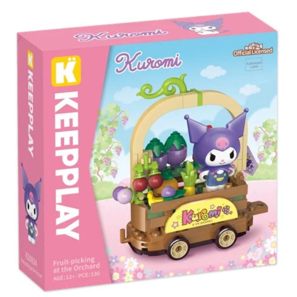 Bloco de Montar Keepplay Colhendo Frutas no Pomar Kuromi Hello Kitty e Amigos