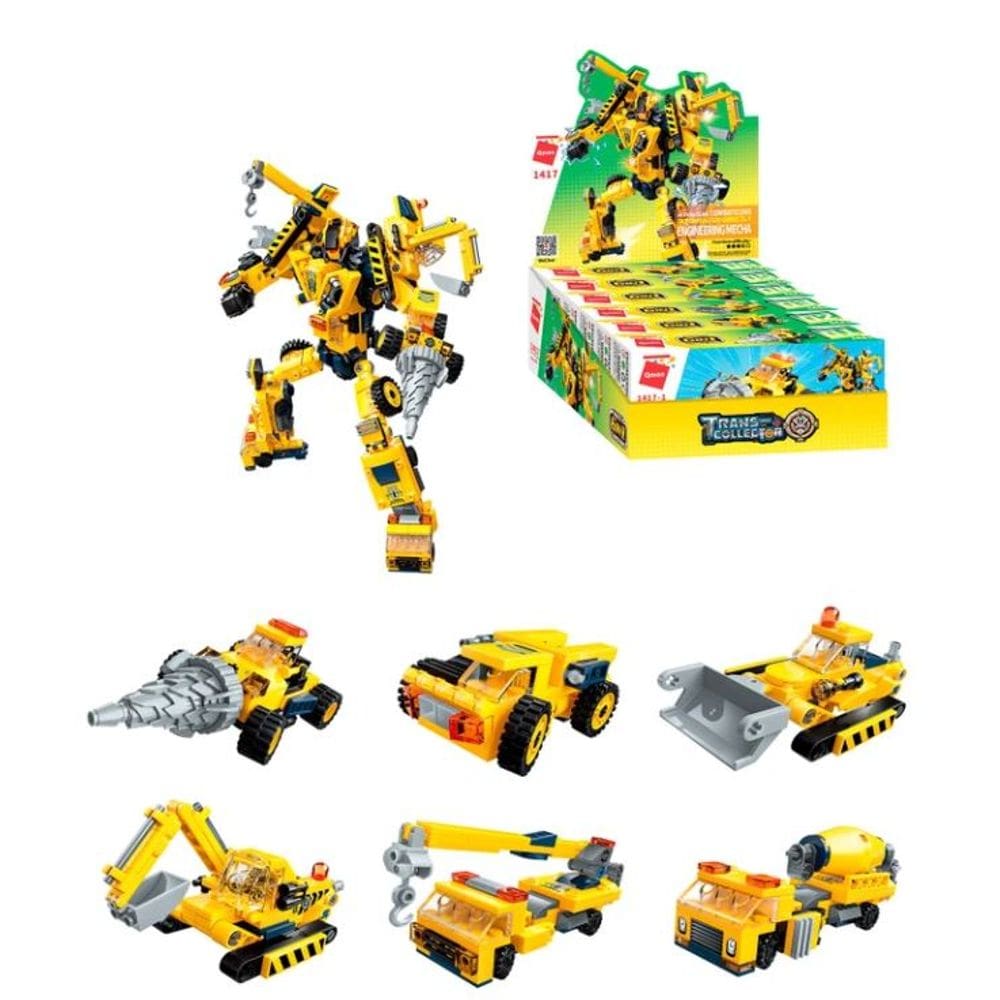 Bloco de Montar Qman Kit 6 Caixas Set Trans Collector Construção 479 peças