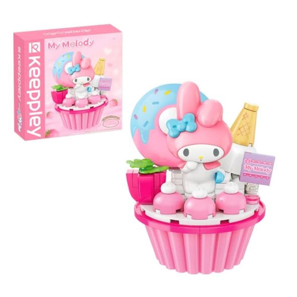 Bloco de Montar Keepplay Cupcake de Morango da My Melody Hello Kitty e Amigos