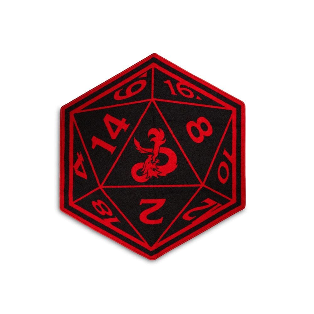Tapete Area Ukonic Dungeons & Dragons D20 vermelho 132 x 114 cm
