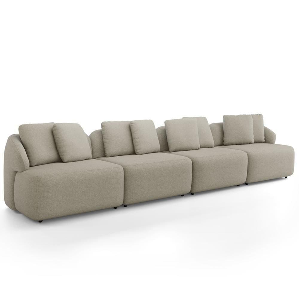 Sofá 4 Lugares Para Sala De Estar Living 314cm Arlo F04 Linho Bege - Lyam Decor