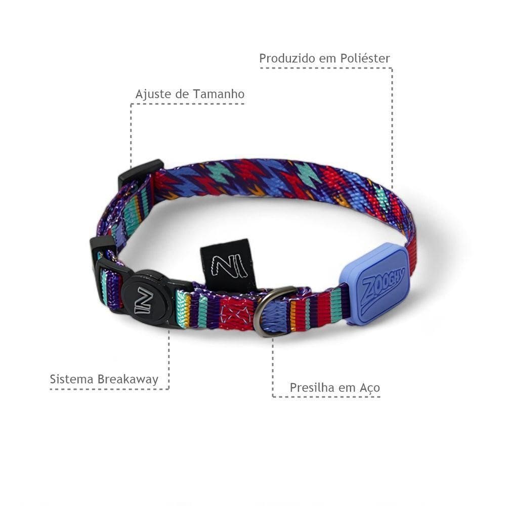 Coleira Ajustável Para Gatos - Colorida Com Design Moderno De Raios E Listras