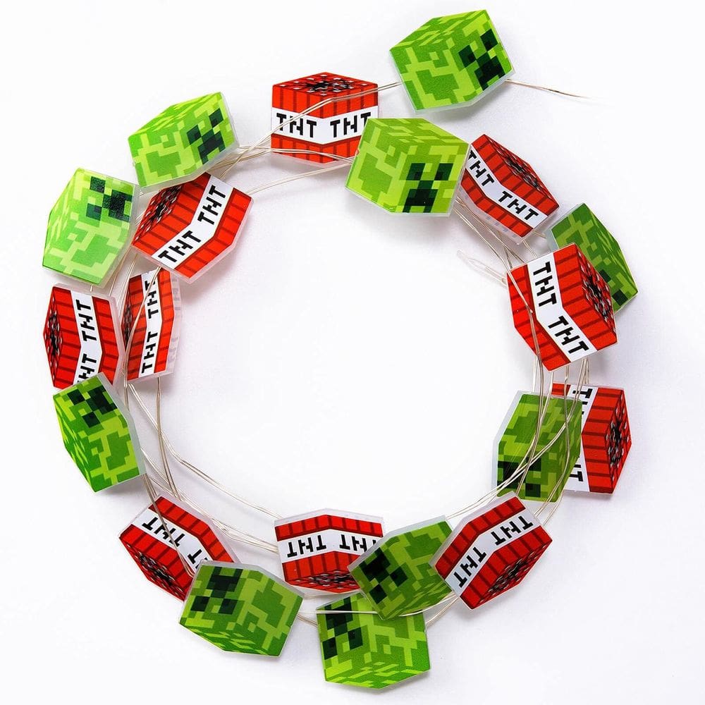 Luzes de corda LED Ukonic Minecraft Creeper e TNT Block
