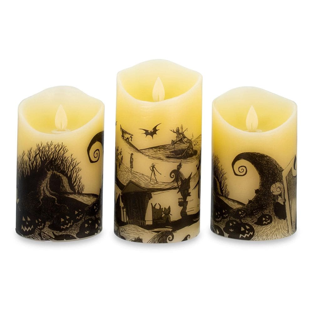 Velas LED cintilantes sem chama Set Nightmare Before Xmas
