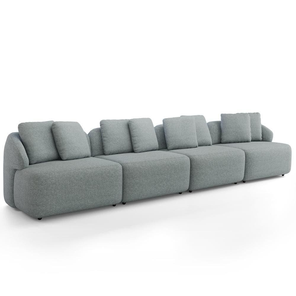 Sofá 4 Lugares Para Sala De Estar Living 314cm Arlo F04 Linho Cinza - Lyam Decor