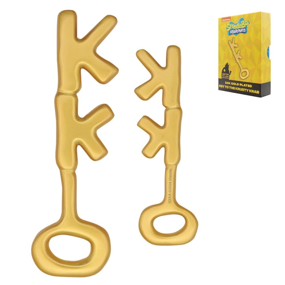 Réplica da chave Fanattik Spongebob Squarepants Krusty Krab em ouro 24k