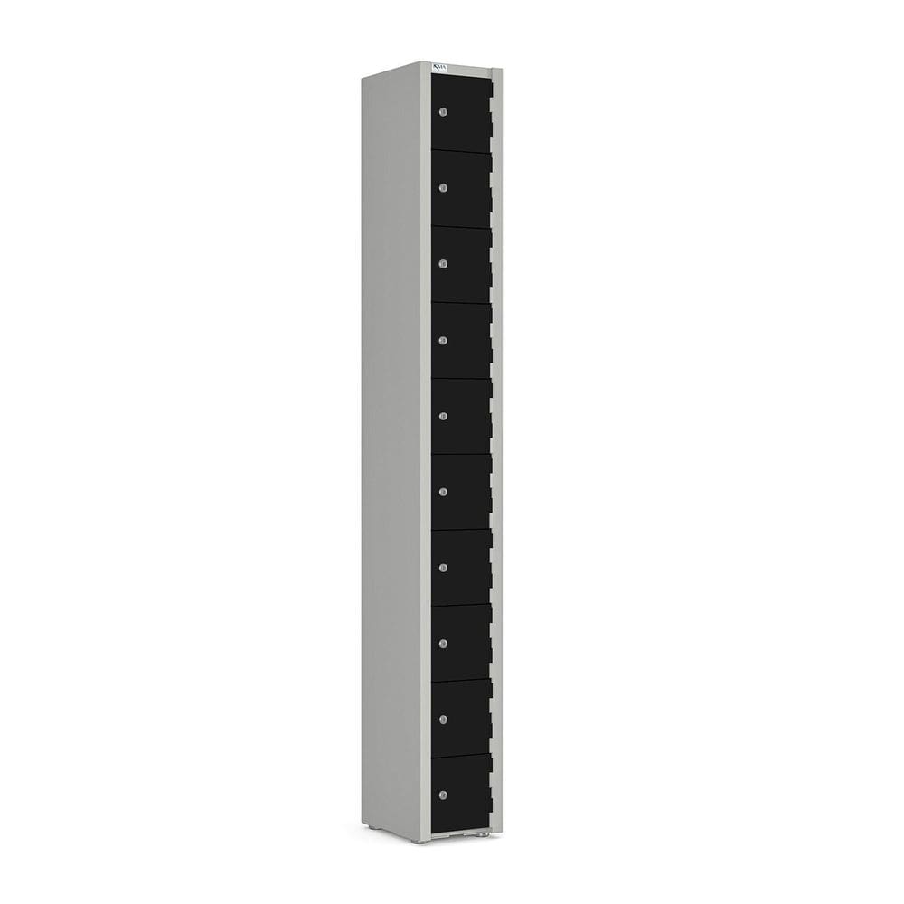 Armário para Escritório Baixo de Aço Reforçado com Fechadura Preto/Cinza