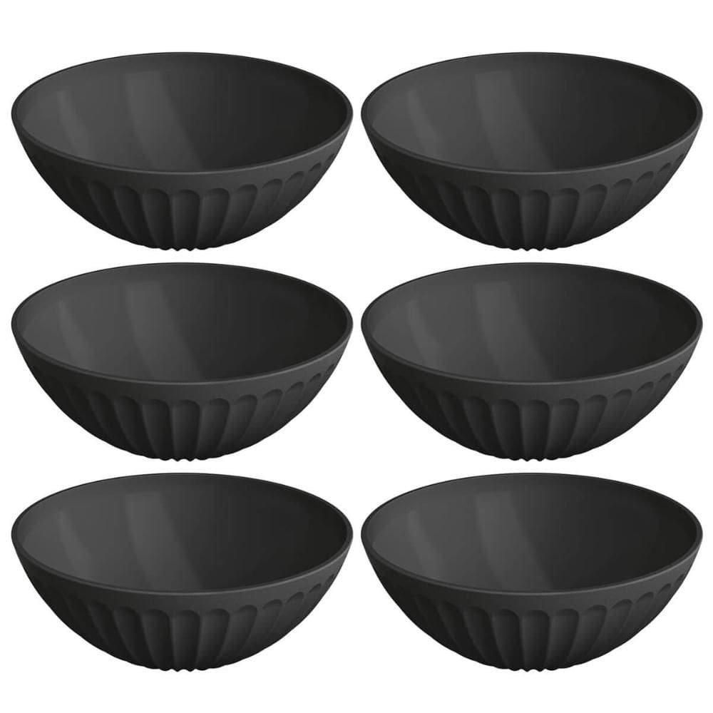 Conjunto 6 Saladeiras Tigelas Pretas 1L Plástico Uz Salada Sobremesa Pipoca Petiscos