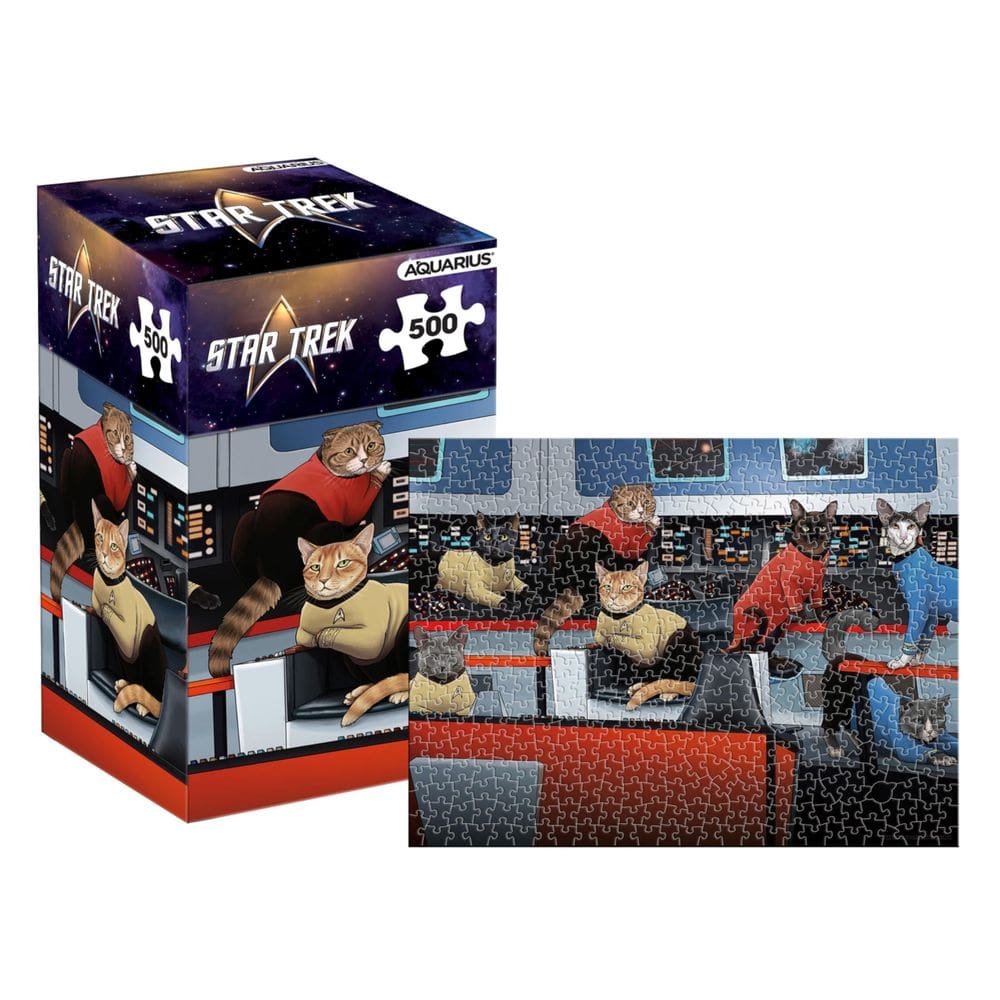 Quebra-cabeça AQUARIUS Star Trek Cats 500 unidades 14x19 cm - Glare Free