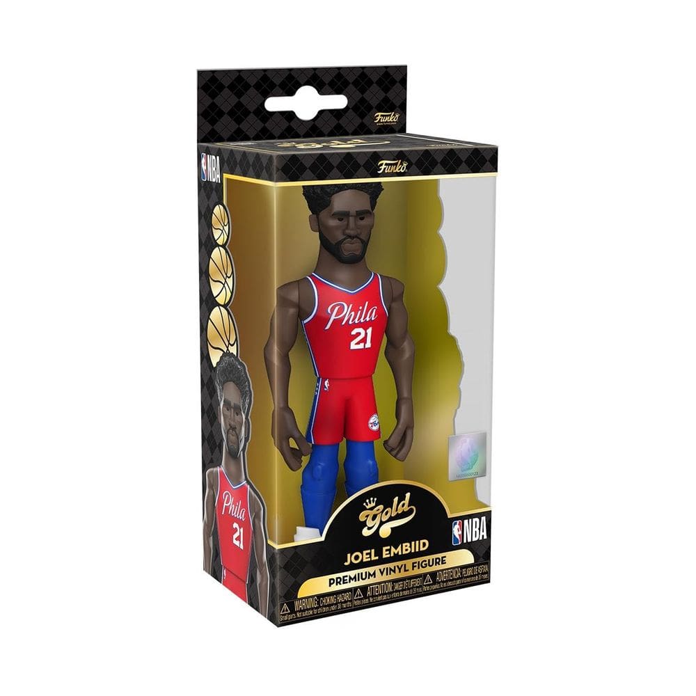Boneco colecionável Funko Pop! Joel Embiid 5 de ouro da NBA Sixers