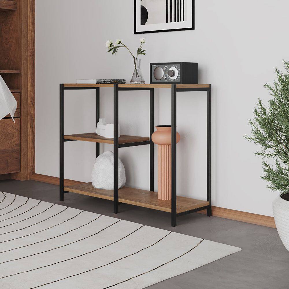 Aparador Industrial Artesania Preto e Imbuia 95cm