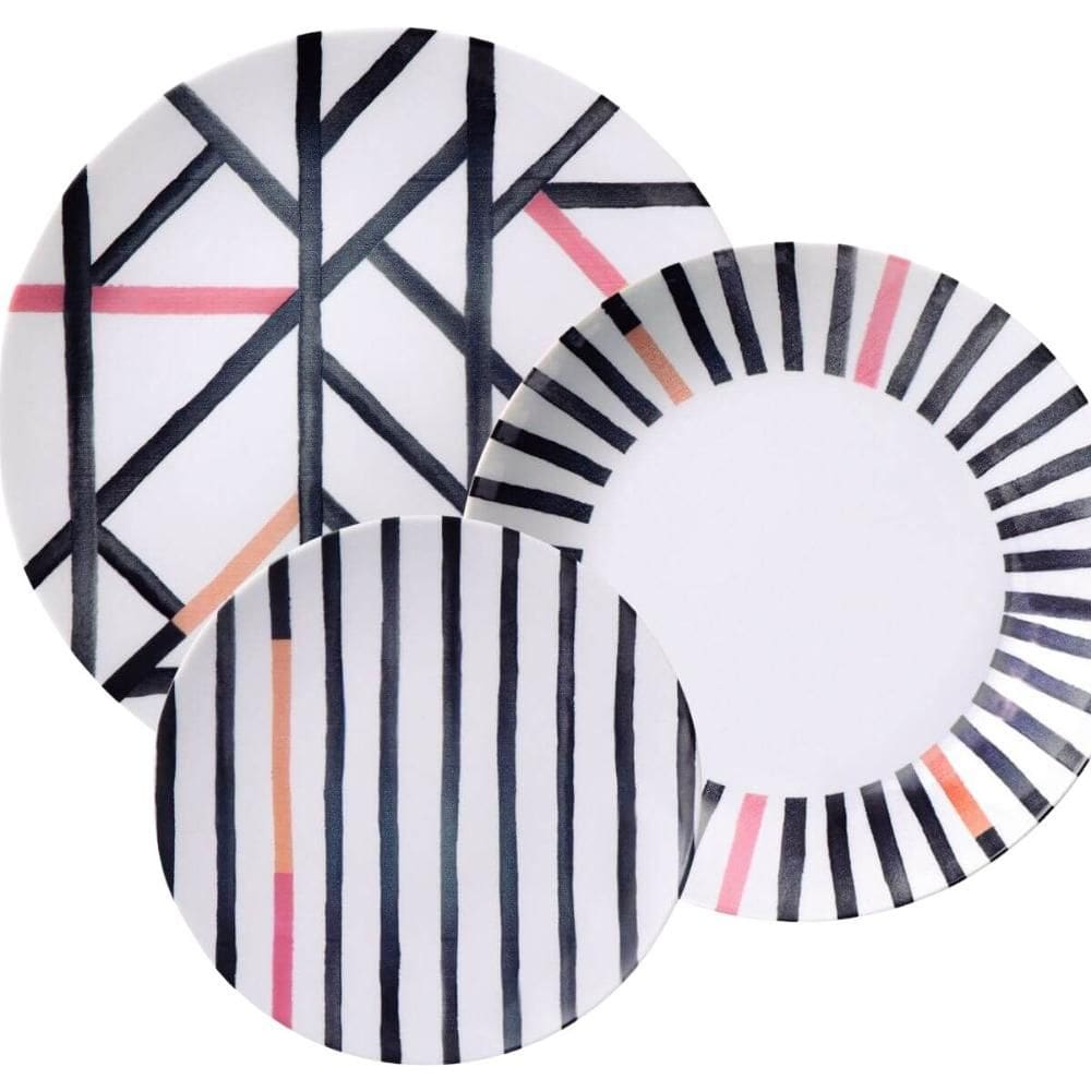 Conjunto 12 Pratos Porcelana Tramontina Street Fundo Raso Sobremesa