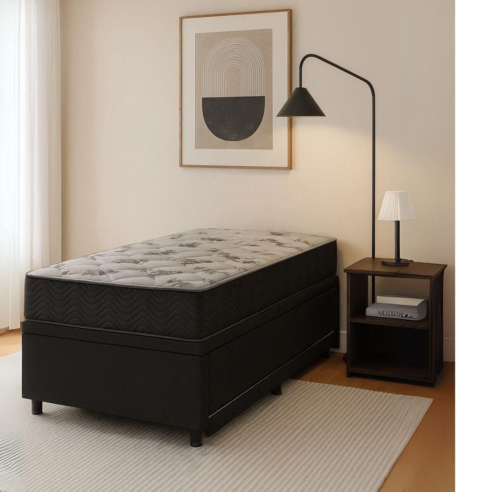 Cama Solteiro Box Baú Com Pistão Cama Auxiliar Monte Carlo