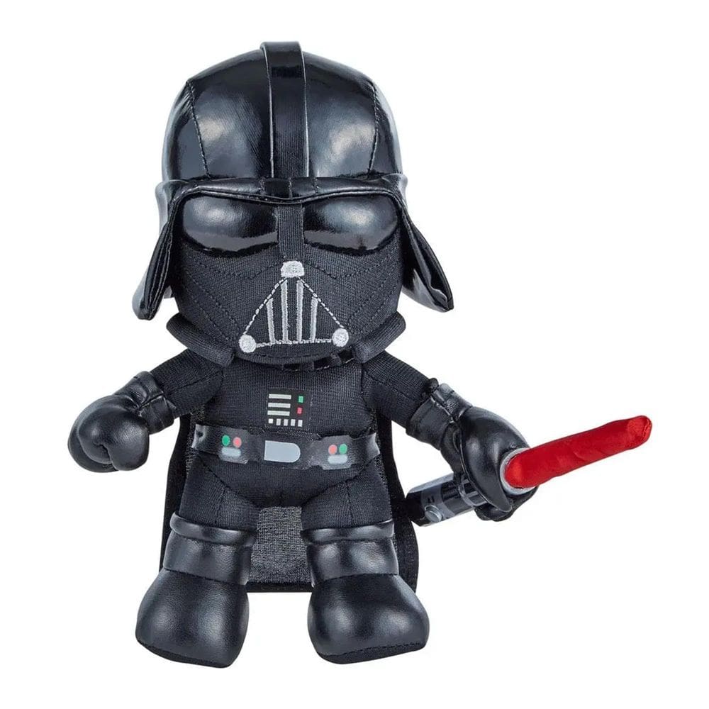 Brinquedo de pelúcia Disney Star Wars Darth 19 cm com sabre de luz iluminado
