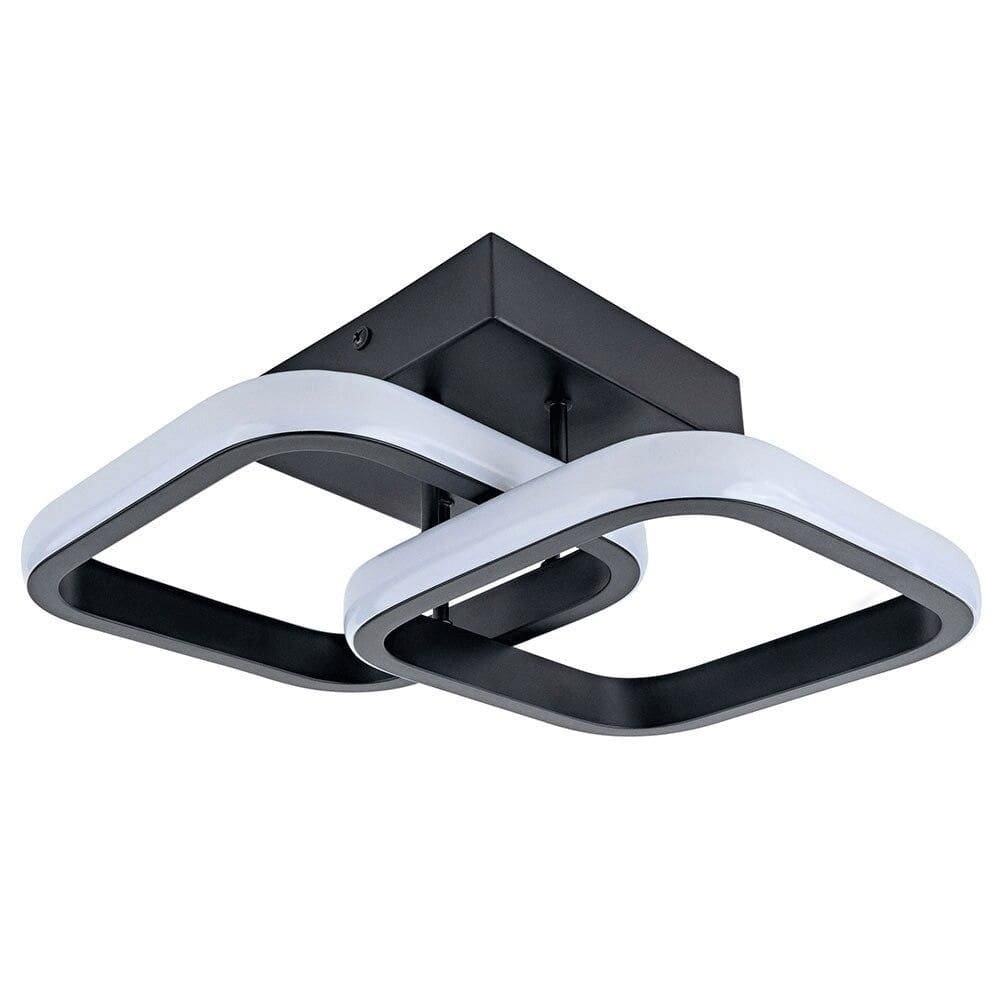 Lustre Plafon Quadrado 30 cm Modaza Piazze Preto, Autovolt