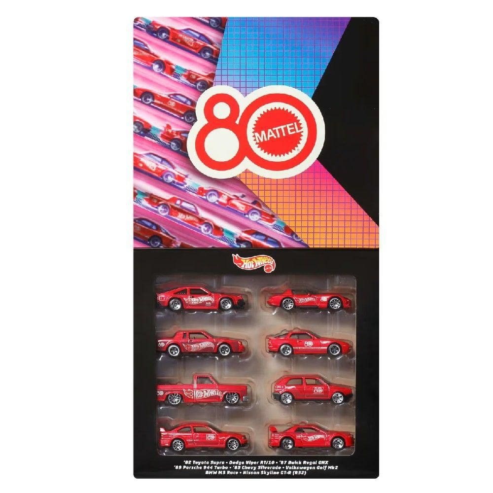 Hot Wheels Pacote 8 Carros Edição 80 Anos - Mattel