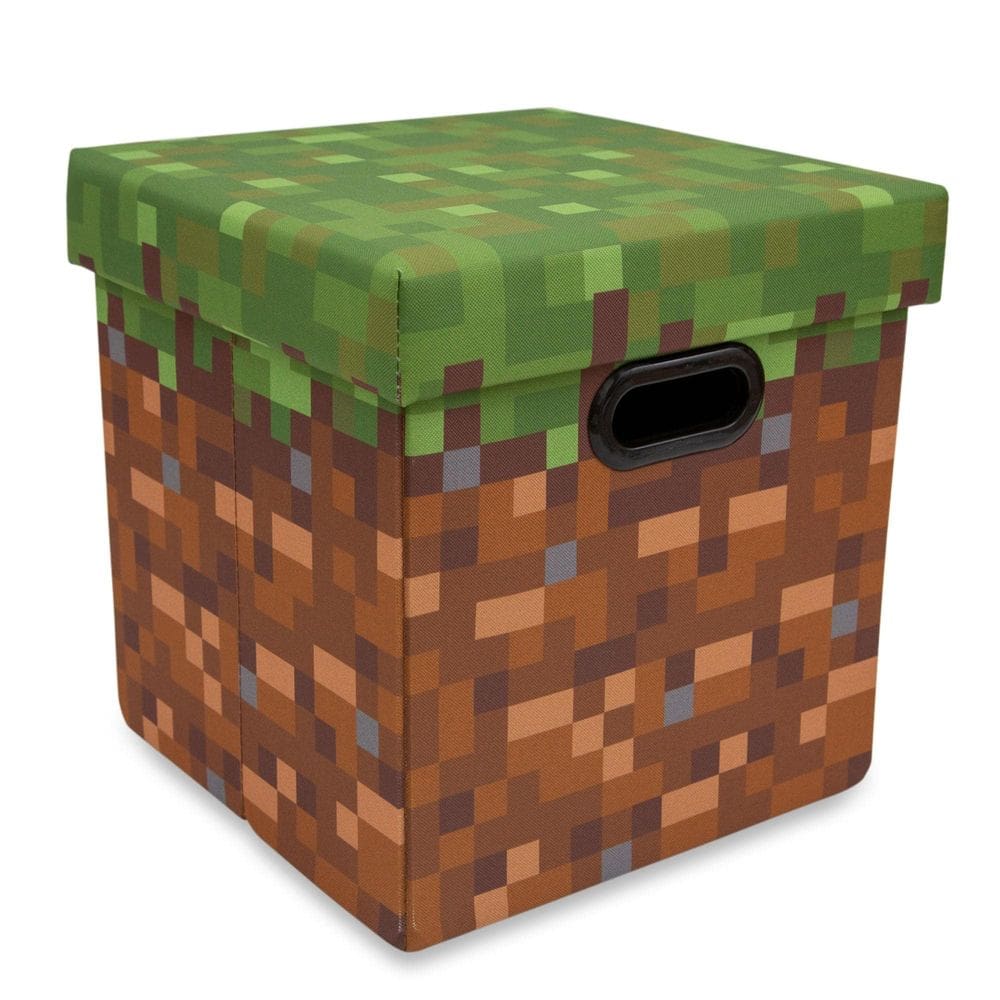 Baú de armazenamento Minecraft Grassy Block 33 cm com tampa