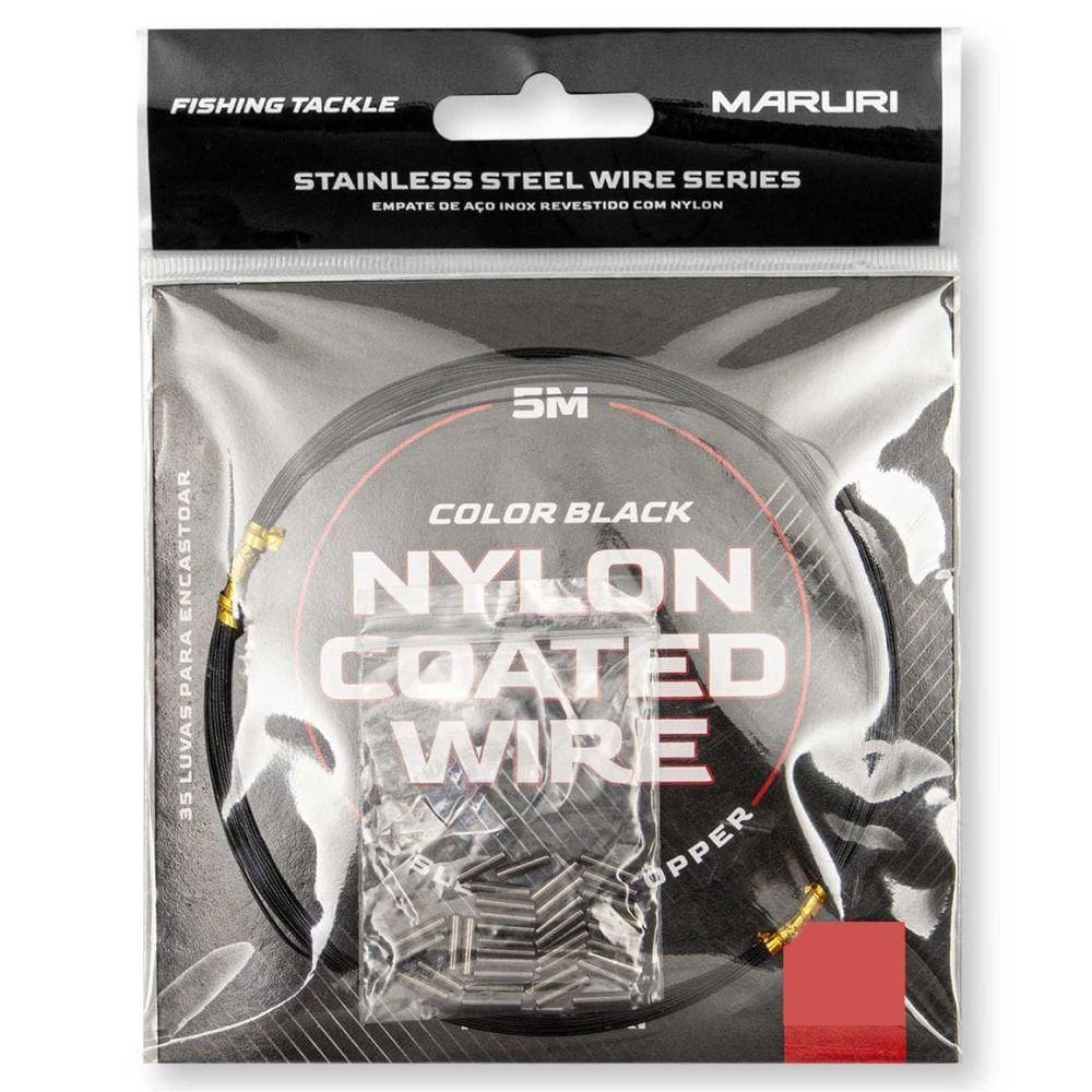 Cabo De Aço Inox Flexível Maruri 90lb 5m Com 35 Luvas Cabo De Aço Maruri 5m Preto