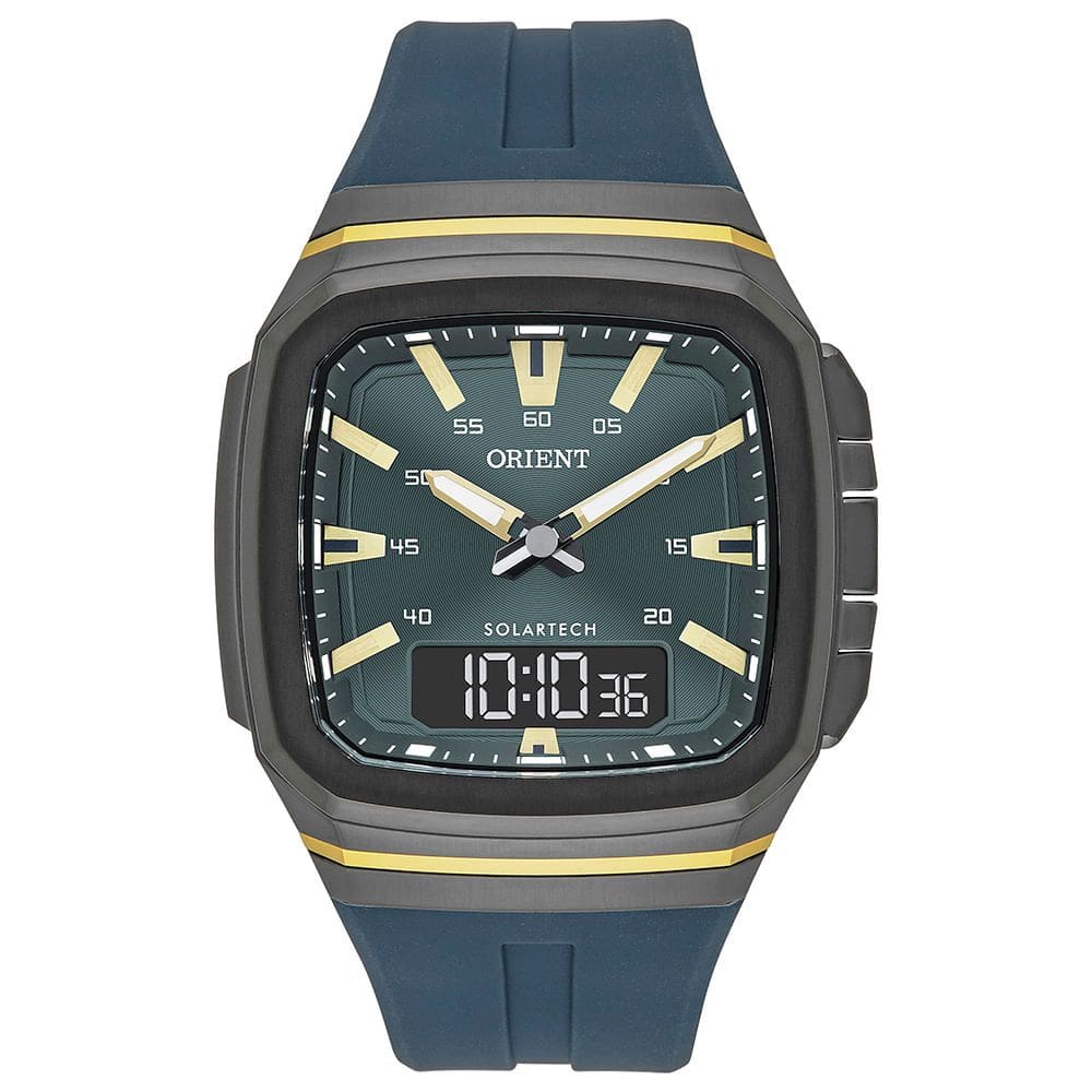 Relógio ORIENT masculino anadigi solar verde GTSPA001 E1EX