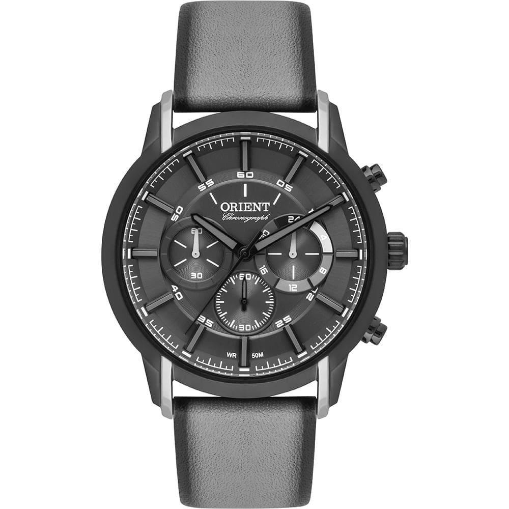 Relógio ORIENT masculino cronógrafo preto MTSCC046 G1GX