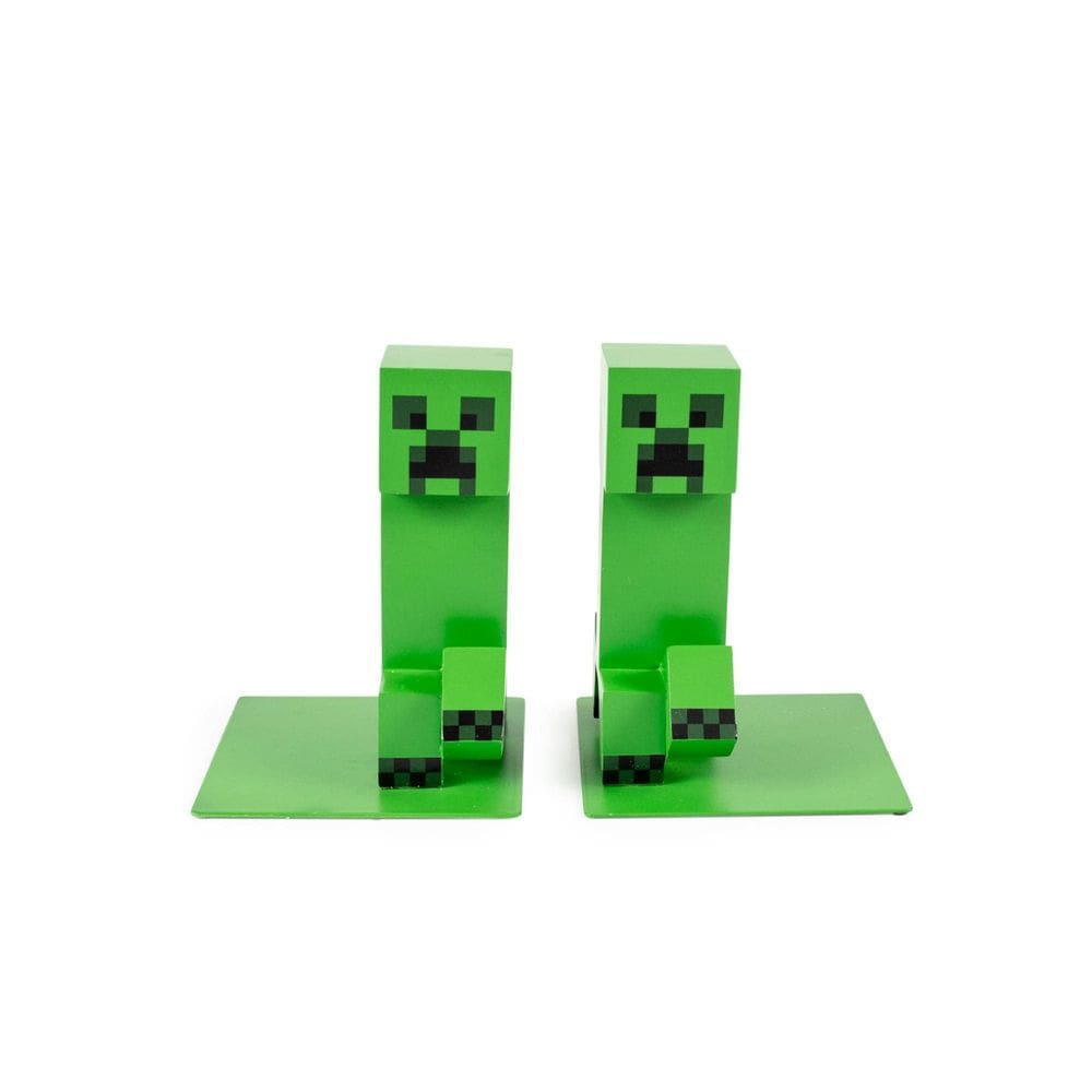 Conjunto de 2 polegadas Bookends Minecraft Creeper de 6 polegadas para estante de livros