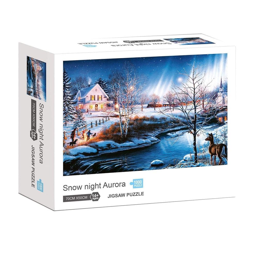 Quebra-cabeça Toynk Snow Night Aurora 1000 peças