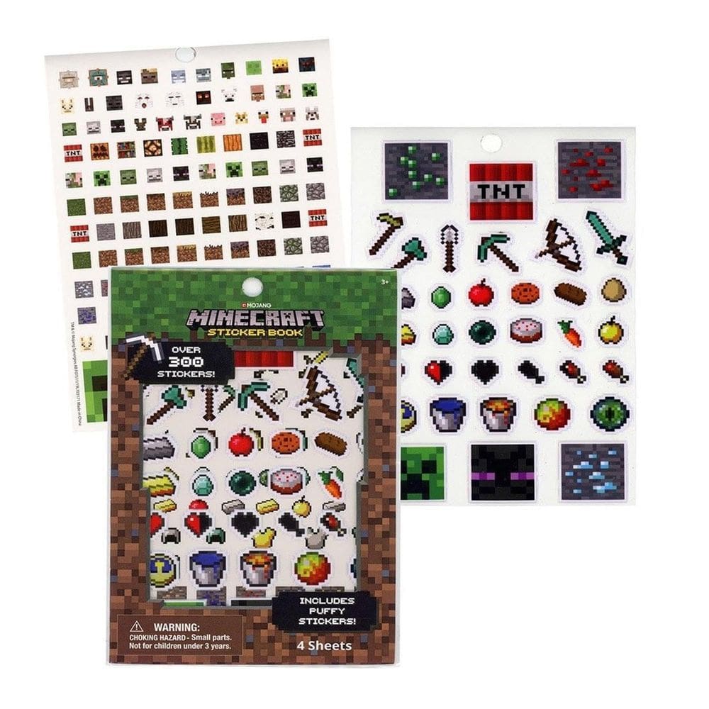 Livro de adesivos Minecraft Kids Camera com mais de 300 adesivos