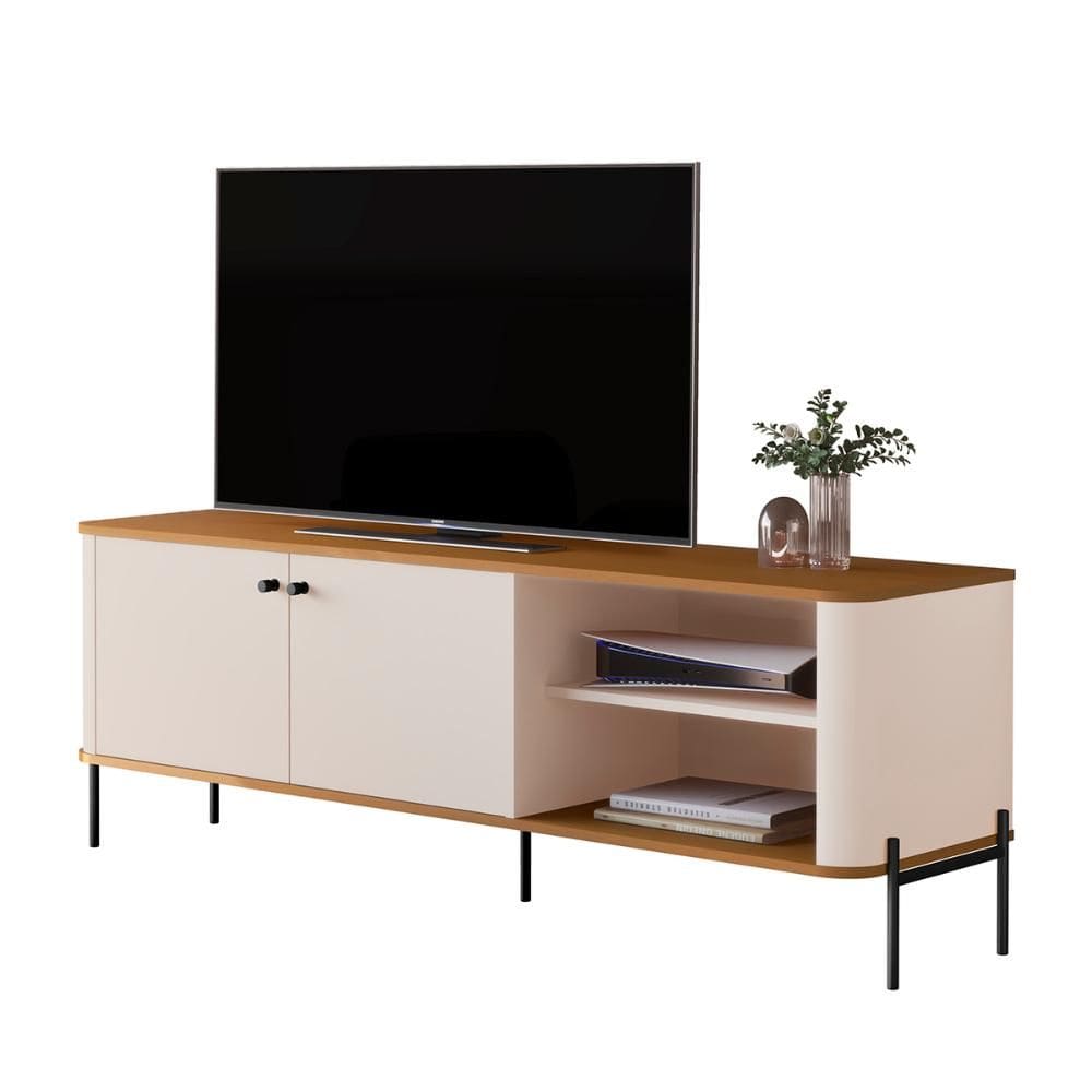 Rack Bancada Tucupí 140cm para TV até 60” com Pés de Metal