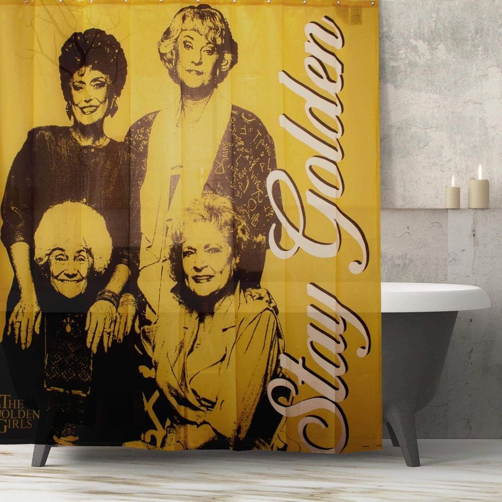 Cortina de chuveiro JUST FUNKY Golden Girls Stay Golden 70x70in