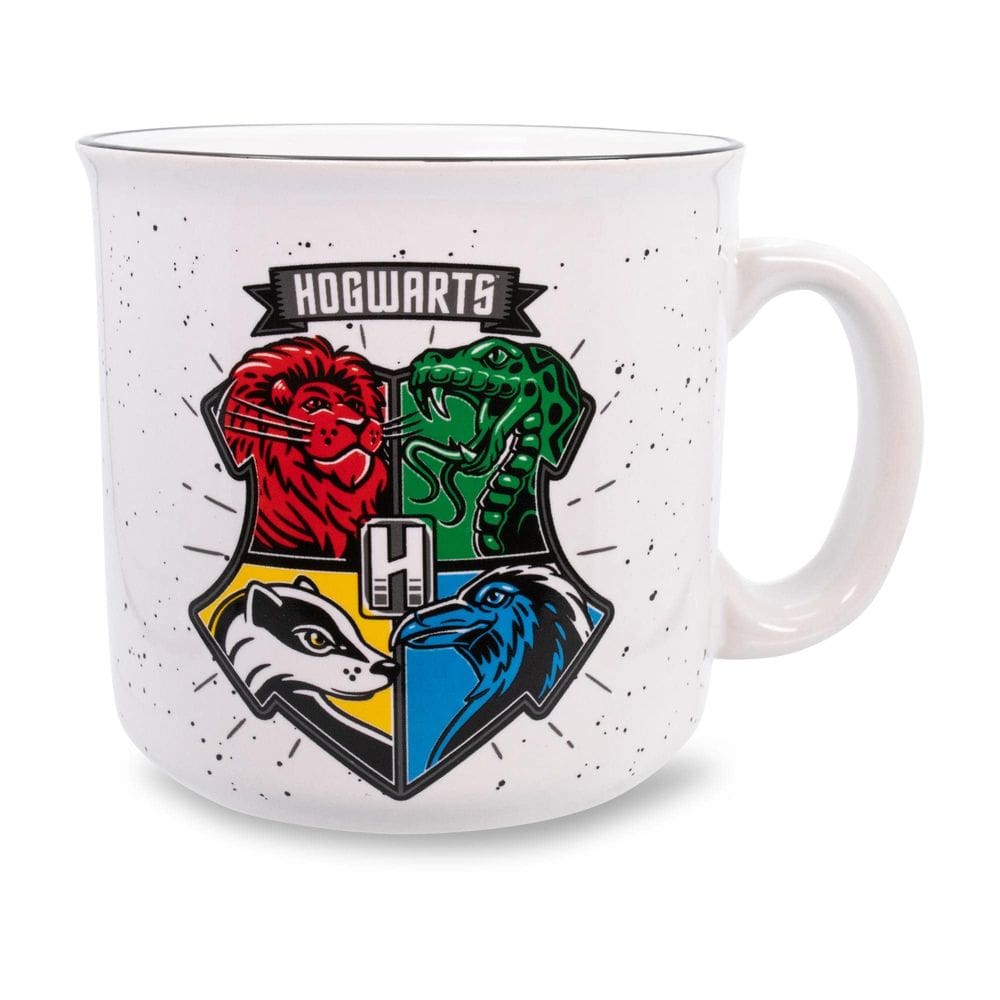 Caneca Camper Silver Buffalo Harry Potter Hogwarts Crest 590ml