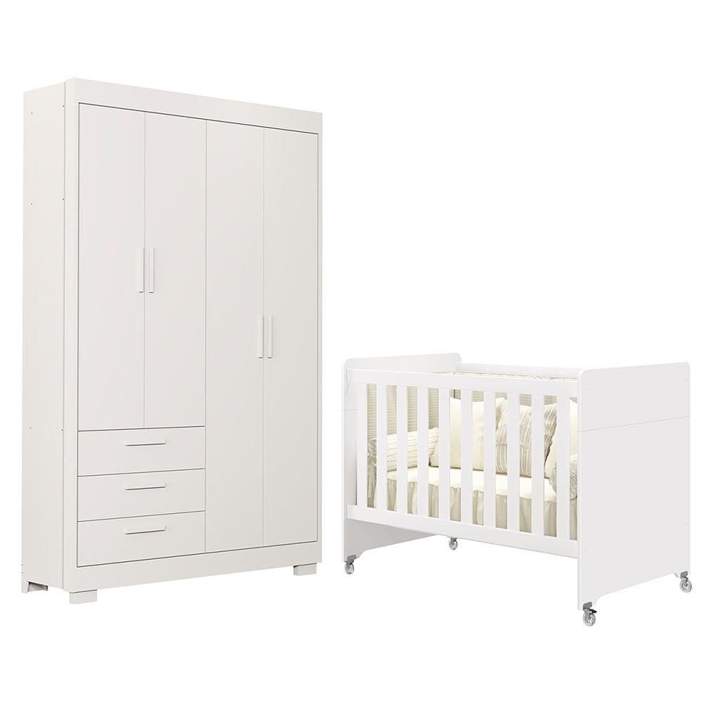 Jogo de Quarto Infantil Guarda Roupa Zaki e Berço Evolution - Reller Móveis