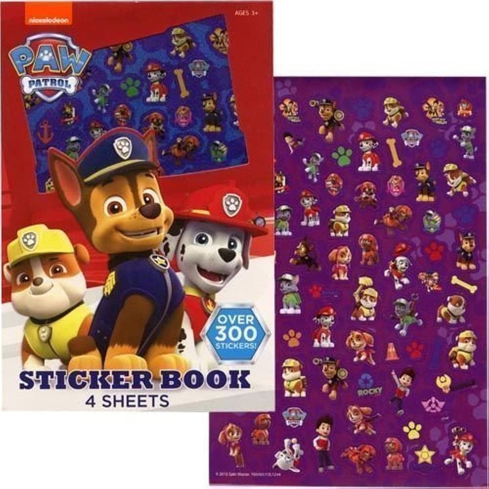 Livro de adesivos UPD Paw Patrol 4 folhas com mais de 300 adesivos