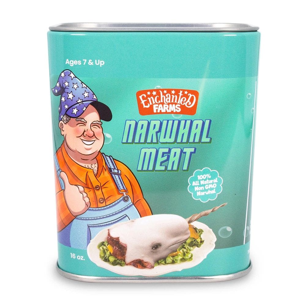Brinquedo de pelúcia Toynk Enchanted Farms Canned Meat Narwhal Kids