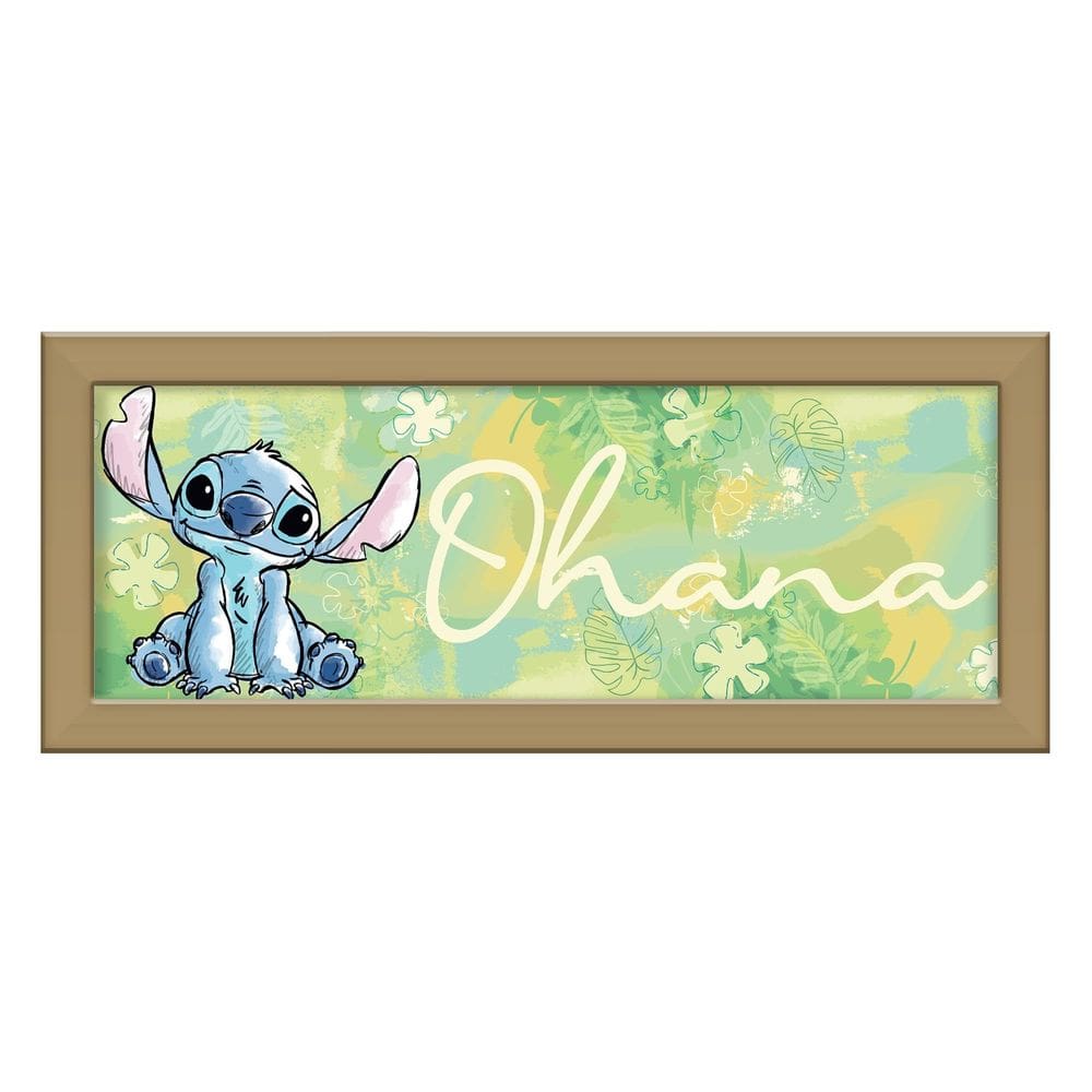 Arte de parede em prata Buffalo Disney Lilo & Stitch Ohana 30x12cm