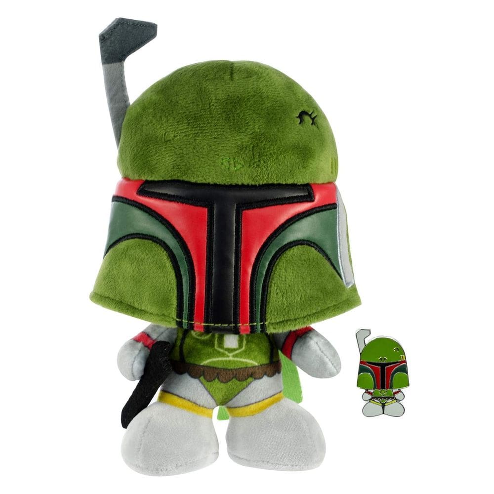 Pelúcia Star Wars Boba Fett estilizada de 18 cm com pino esmaltado de 7 polegadas
