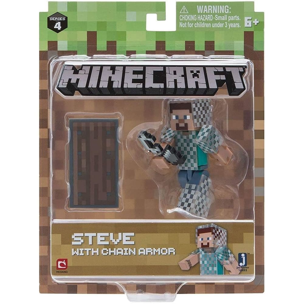 Figura de ação Minecraft Steve em Chain Armor
