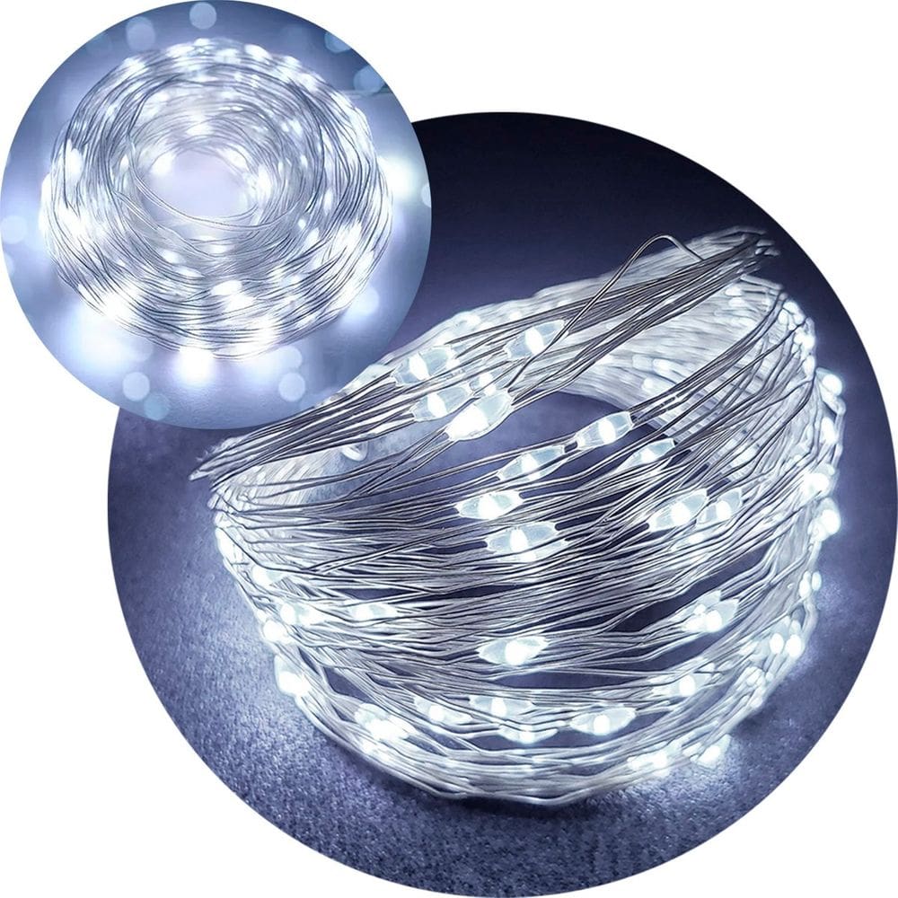Pisca Cordão De Natal 800 Lâmpadas LEDs Branco 110-220v 100M