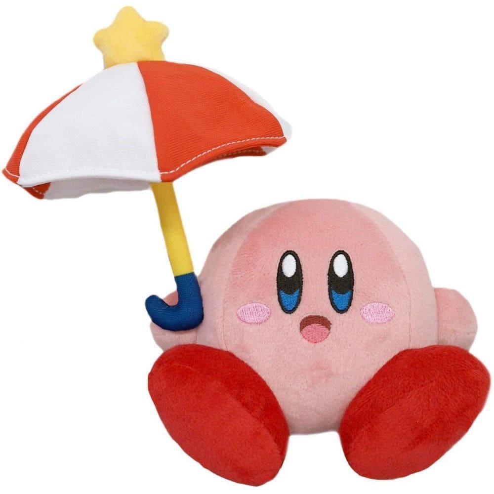Brinquedo de pelúcia Little Buddy Kirby Adventure All Star 7 cm com guarda-chuva