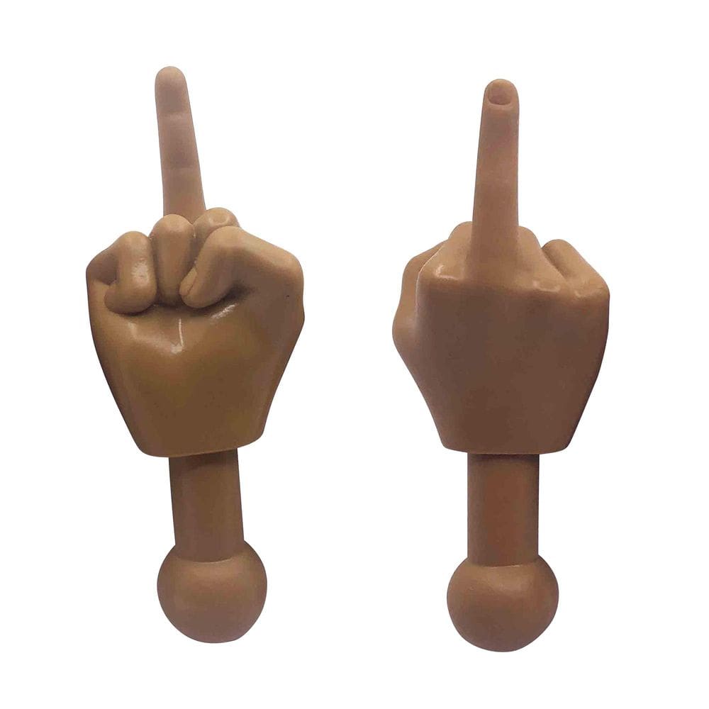 Novelty Toys Toynk Tiny Hands 11,4 cm, dedo médio, marrom