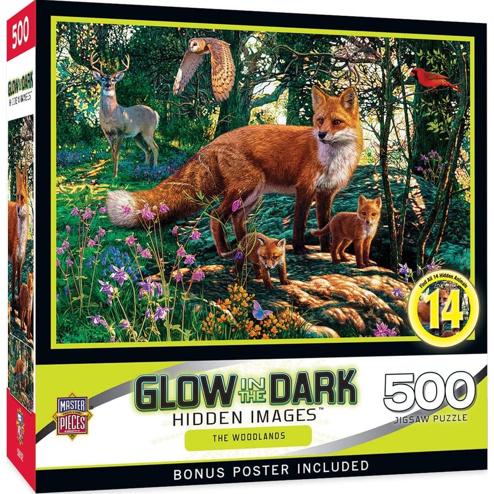 Obras-primas do quebra-cabeça The Woodlands Glow in The Dark
