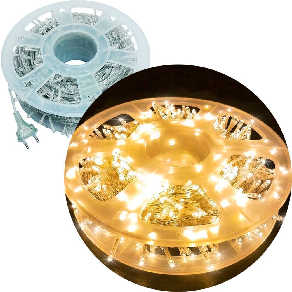 Pisca Varal Cordão Natal 300 Lâmpadas LEDs Amarelo 220v 50M