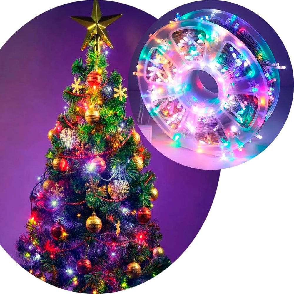 Pisca Varal Cordão Natal 300 Lâmpadas LEDs Colorido 220v 50M