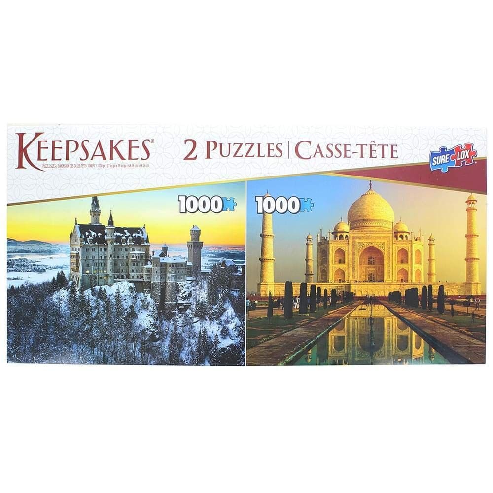 Quebra-cabeças The Canadian Group 1000 Pieces Neuschwanstein Castle/Taj Mahal