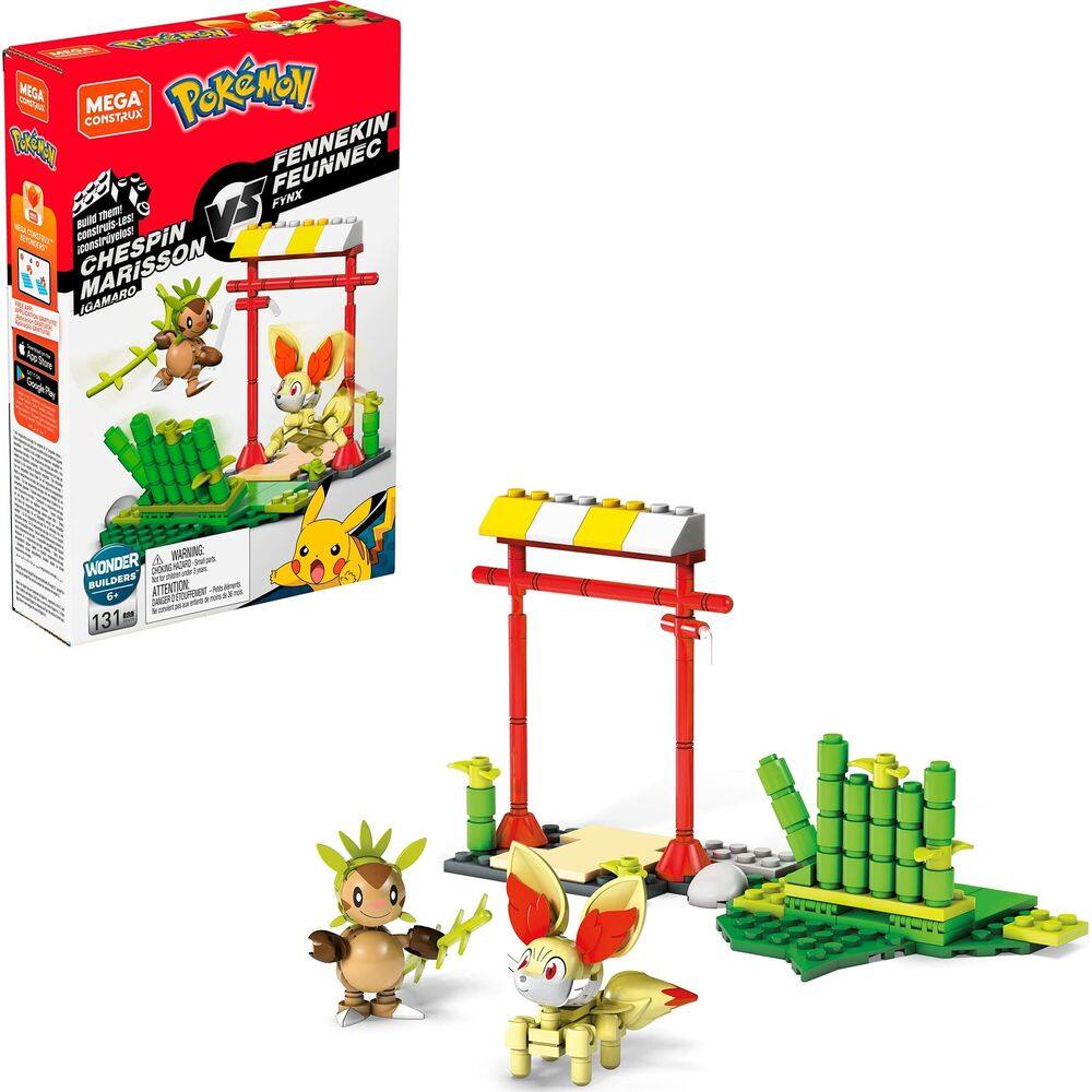 Conjunto de construção Mega Construx Pokémon Chespin vs Fennekin