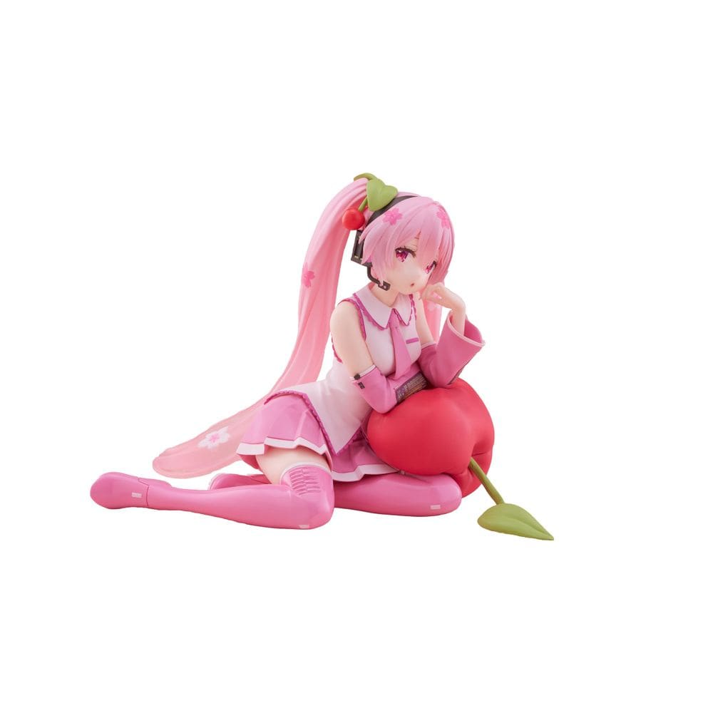 Figura Taito Sakura Miku Desktop Cute com almofada de cerejeira