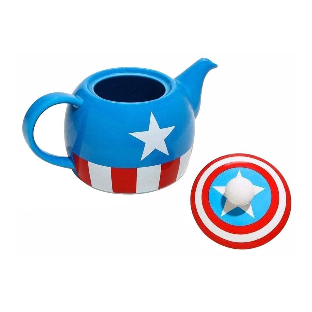 Bule Marvel Funko Eu Sou o Capitão América Azul Cerâmico 14cm